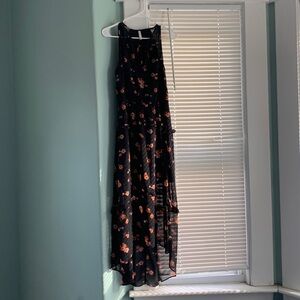 Black floral maxi dress